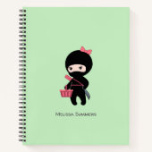 Carnet Shopping Ninja Girl Nom personnalisé sur vert (Devant)