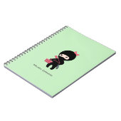 Carnet Shopping Ninja Girl Nom personnalisé sur vert (Côté gauche)