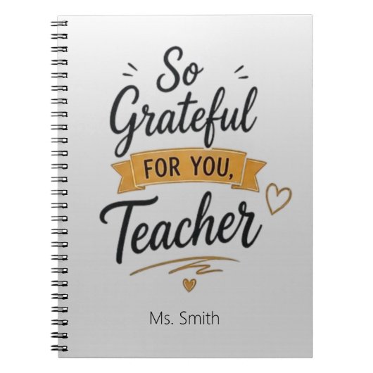 Carnet Si Grateful pour vous enseignant personnalisé (Devant)