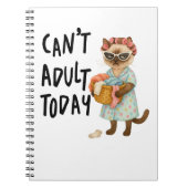 Carnet Siamese cat with text can't adult today (Devant)