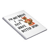 Carnet Siamese cat with text I am not bossy  (Côté Droit)