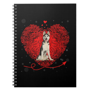 Carnet Siberian Husky Heart Love Funny Valentin