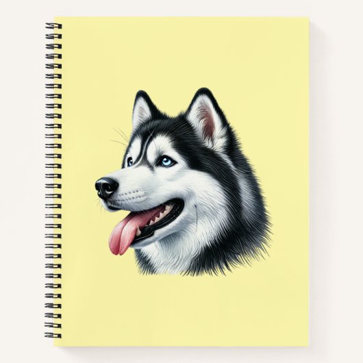 Carnet Siberian Husky Watercolor Portrait (Devant)
