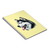 Carnet Siberian Husky Watercolor Portrait (Côté Droit)