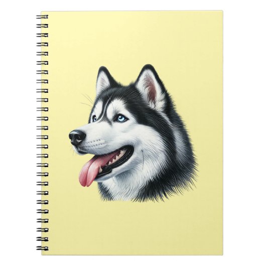Carnet Siberian Husky Watercolor Portrait (Devant)