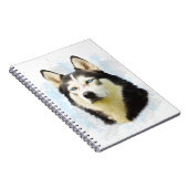Carnet Sibérie Husky Dog Eau Couleur Art Peinture (Côté Droit)
