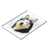 Carnet Sibérie Husky Dog Eau Couleur Art Peinture (Côté gauche)