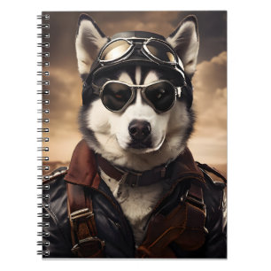 Carnet Sibérien Husky Aviator WWI Portrait Vintage