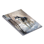 Carnet Sibérien Husky Laisser Neige Noël (Côté Droit)