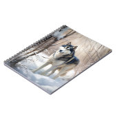 Carnet Sibérien Husky Laisser Neige Noël (Côté gauche)