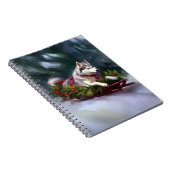 Carnet Sibérien Husky neige de Noël hiver (Côté Droit)