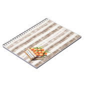 Carnet Sicile Crème Brun Rustique Rayures Oranges (Côté gauche)