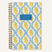 Carnet Sicilian Lemon + Blue Trellis Personalized (Recto)
