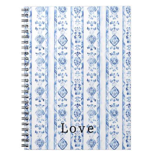 Carnet Sicily Italian Rustic Blue Stripes (Devant)