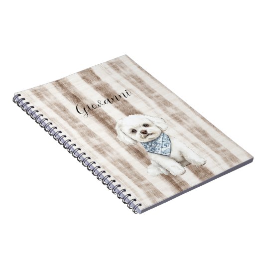 Carnet Sicily Rustic Brown Stripes Dog (Côté Droit)