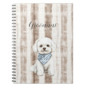 Carnet Sicily Rustic Brown Stripes Dog (Devant)