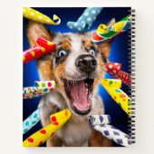 Carnet Sifflets de fête pour chien heureux (Dos)