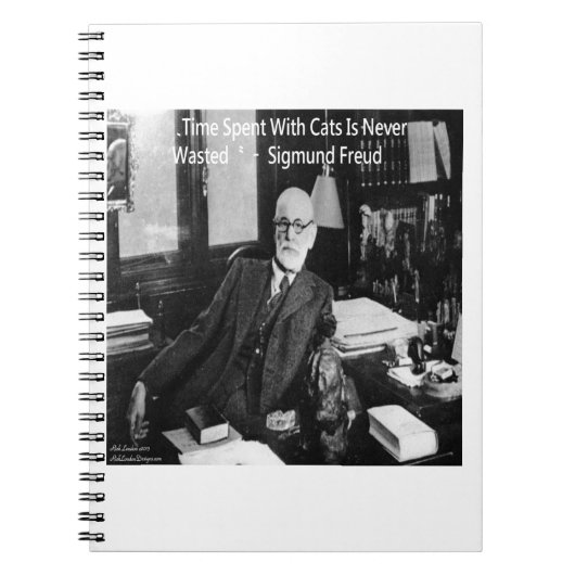Carnet Sigmund Freud Dans Son Bureau & Citation de Chat D (Devant)