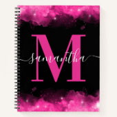 Carnet Signature céleste rose Monogramme (Devant)