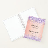 Carnet Signature commerciale de nom de paillettes violett (Intérieur)