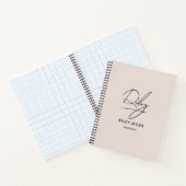 Carnet Signature de script Monogramme rose pâle moderne c (Intérieur)