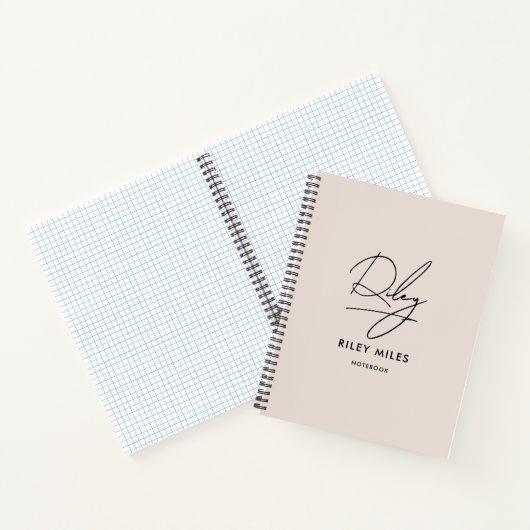 Carnet Signature de script Monogramme rose pâle moderne c (Intérieur)