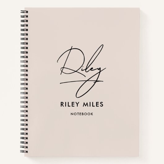 Carnet Signature de script Monogramme rose pâle moderne c (Devant)