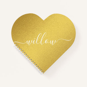 Carnet Signature de script personnalisé Gold Foil forme c
