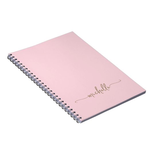 Carnet Signature en écriture cursive avec monogramme rose (Côté Droit)