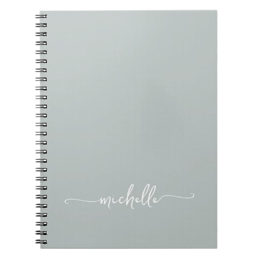 Carnet Signature en écriture cursive avec monogramme vert (Devant)