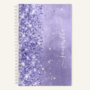 Carnet Signature girly bleu lavande Pailleté Pervenche