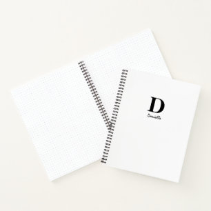Carnet Signature initiale de monogramme minimaliste noir