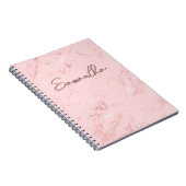 Carnet Signature Marbre Rose Rouge (Côté Droit)