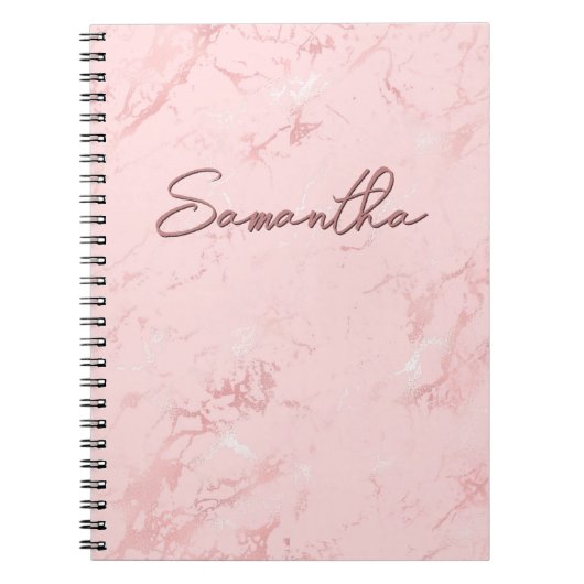 Carnet Signature Marbre Rose Rouge (Devant)