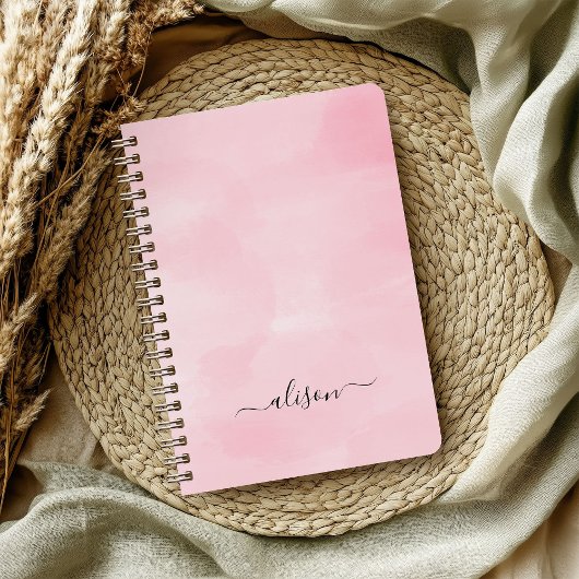 Carnet Signature personnalisée rose