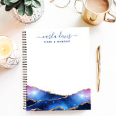 Carnet Signature Script Agate Galaxie Étoiles Célestes
