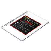 Carnet SIGNE D'Avertissement Du Parc À Thème SKYDIVING (Côté gauche)