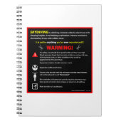 Carnet SIGNE D'Avertissement Du Parc À Thème SKYDIVING (Devant)