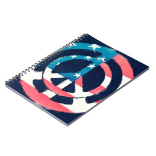 Carnet Signe de paix américain grunge
