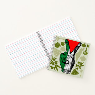 Carnet Signe de victoire à la main Résistance Symbole du
