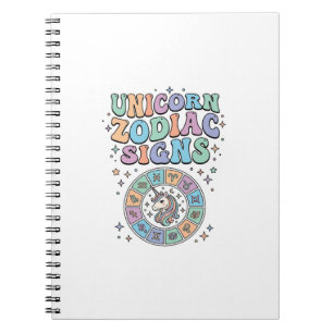Carnet Signe du zodiaque licorne Kawaii Design vectoriel_