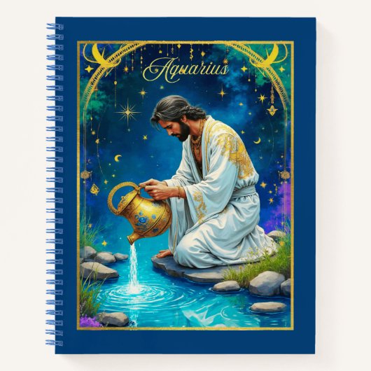 Carnet Signe du zodiaque Verseau sous un ciel étoilé Jour (Devant)