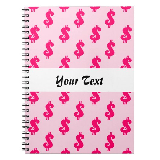 Carnet Signe rose dollar transparent motif (Devant)