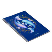 Carnet Signe Zodiaque Pisces, Deux Poissons Koi Gracieux (Côté Droit)