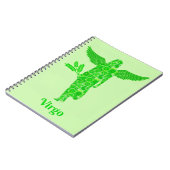 Carnet Signe zodiaque pour la virgo dans les tons verts (Côté gauche)