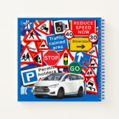 Carnet Signes routiers colorés personnalisés et voitures (Dos)