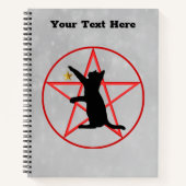 Carnet Silhouette Black Cat Holding Star Red Pentagram (Devant)