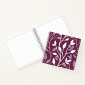 Carnet Silhouette botanique blanche délicate sur prune (Intérieur)