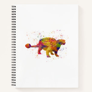 Carnet silhouette d'Ankylosaurus dinosaure à l'aquarelle