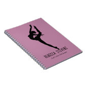 Carnet Silhouette danseuse en noir sur pourpre muet (Côté Droit)